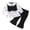 Black-Cki, variant on Mnyotv Girls' Fall Winter Outfits Ruffle Long Sleeved Sweatshirts and Ribbed Pants 2Pcs Sets Size 9-12 Months