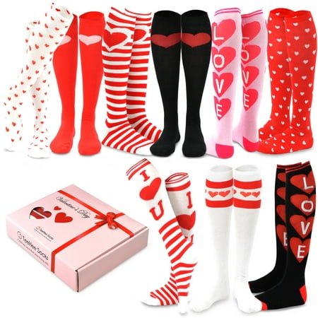 

TeeHee Special Valentine s Day Gift Women Knee High 9-Pairs Socks with Gift Box (Valentine)
