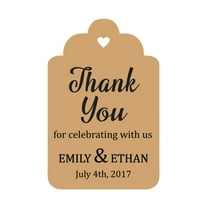 100 PCS Personalized Paper Tags Thank You For Celebrating Custom Wedding Favor Hang Tags