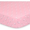 The Peanutshell Fitted Crib Sheet Set for Baby Girls, Pink Roses, Ditsy