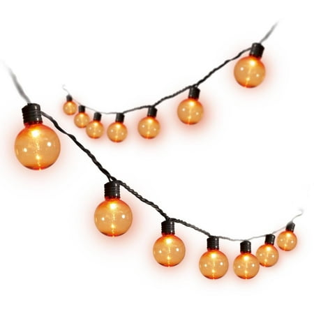 halloween 35 count transparent orange lights