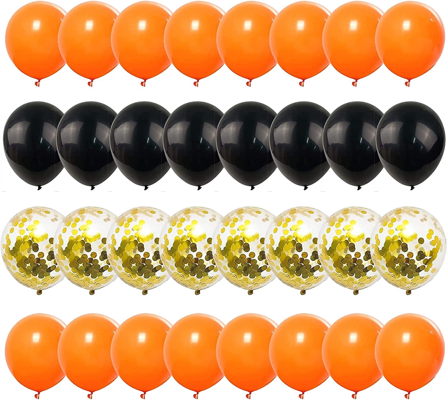 KIRIKOU 138pcs Black and Orange Balloon Garland Arch Kit 18" 12" 10" 5" Chrome Metallic Confetti Pastel Latex Balloons for Birthday Wedding Baby Shower Holiday Graduation Party Decors