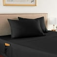 thumbnail image 3 of Elegant Comfort 1500 Series 4-Piece Smart Sheet Set with Side Storage Pockets, Queen, Black, 3 of 6