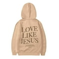 thumbnail image 7 of Tiijoy Hoodie for Girls Jesus Letter Print Hooded Sweatshirt Pullover Top, Sizes 3-4, 7 of 7