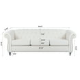 thumbnail image 3 of 3 Seater Polyester Chesterfield Sofa, Button Tufted Couch With Nailhead Trim Rolled Arms for Living Room Office, 3 of 17