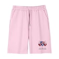 thumbnail image 5 of Summer 2 Piece Set For Kids Crew Neck Short Sleeve Tees Elastic Waist Shorts July 4th Print Casual Comfy Comfy (13 Years, Pink), 5 of 9