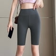 thumbnail image 2 of XYAIYT Womens Short Leggings Solid Color Knee Length Yoga Shorts for Running Biker Daily Workout Shorts, 2 of 4