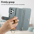 thumbnail image 2 of ELEHOLD Case for Samsung Galaxy A13 4G, RFID Blocking Zipper Leather Wallet Stand Case with Card Slot & Wrist Strap & Ring Holder,Blue, 2 of 10