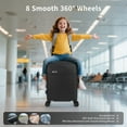 thumbnail image 5 of 20 inch Carry on Luggage for Airplane, Hardside Expandable Suitcase with Spinner Wheels, Lightweight Rolling Luggage, Black - WD588, 5 of 11