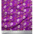 thumbnail image 1 of Soimoi Poly Georgette Tissu Feuilles & Lys Imprimé Floral par la Cour 42 Pouces de Large, 1 of 1