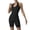 Black, variant on Women's Halter Bodysuit Ribbed Seamless Full Body Shapewear Gym Moisture Wicking Yoga Body Shaper S