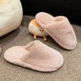 thumbnail image 4 of Kids Solid Color House Slippers, Boys Girls Simple Plain Fuzzy Open Back Indoor Slippers Warm Winter Home Slippers for Little Child to Big Kids 5.5-12 Years, 4 of 6