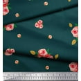 thumbnail image 3 of Soimoi Tissu Viscose Georgette Imprimé Feuilles & Roses Tissu de Couture au Mètre 42 Pouces de Large, 3 of 3