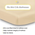 thumbnail image 4 of BreathableBaby All-in-One Fitted Sheet Waterproof Cover, For 38 x 24"/97 x 61 cm Mini Crib Mattress, Beige (2-Pack), 4 of 4