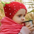 thumbnail image 5 of Strawberry Crochet Hat Handwoven Warm Knit Hat for Women Soft Loose Cute Winter Cozy Accessory, 5 of 7