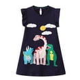 thumbnail image 4 of WIBACKER Toddler Kids Girl's Casual Ruffled Sleeve Cotton Dress Tunic Playwear Party T-Shirt Dresses, 4 of 7