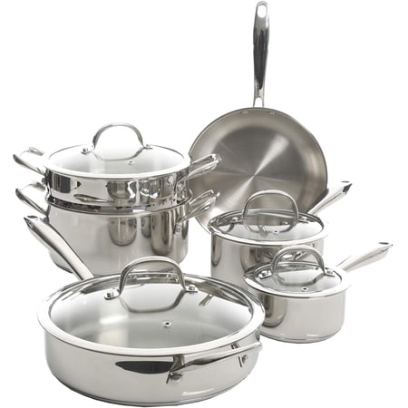 Gibson 126379.10 The Kenmore Devon Stainless Steel Cookware Set, 10-Piece