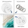 thumbnail image 4 of Ombre Turquoise Ocean Shower Curtain, Waterproof Shower Curtains for Bathroom, Gradient Coastal Beach Waves Summer Washable Fabric Bathtub Curtain Set Bath Decor with 12 Hooks Extra Long 72"x96", 4 of 8