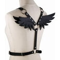 thumbnail image 2 of Women Leather Body Bra Chest Harness Belt Adjustable Gothic Punk Angel Wings Waist Harness, 2 of 4