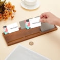 thumbnail image 3 of 1pc Wooden Business Card Display Holder Rectangle Camel 325x100x14.5mm Slot: 99x9.5mm Storage Boxes & Organizers, 3 of 6