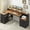 Brown and Black, variant on Farmhouse L Shaped Desk with Drawers, 62.2" Home Office Desk with Storage Shelves and Power Outlet, L Shaped Computer Desk with Monitor Stand and Printer Shelf, Brown and White
