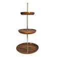 thumbnail image 6 of CollectiblesBuy Decorative Dessert Cupcake Stand for Tea Party Serving Platter 3 Tier Handcrafted Wooden Cake Stand Wedding Birthday Solid Mango Wood with Middle Brass Stick, 6 of 6