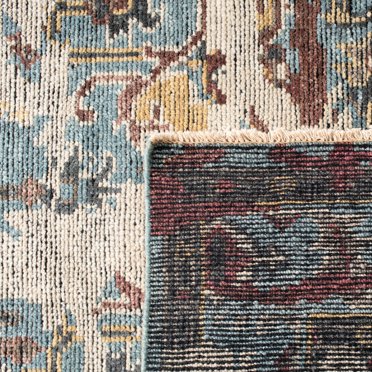 Safavieh  Hand-knotted Izmir Anjali Traditional Oriental Wool Rug with Fringe Blue/Light Brown 9'  x  12' 9' x 12' Brown