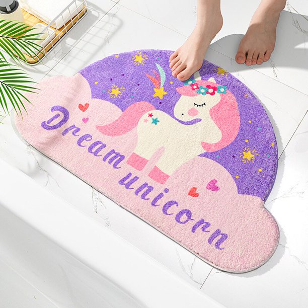 Alfombrillas suaves de la serie Fantasy Magic Unicorn, alfombras para entrada del Hogar, dormitorio, inodoro, puerta de baño, almohadilla antideslizante absorbente Fivean unisex
