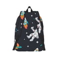 thumbnail image 3 of Daiia Space Vintage Canvas Backpack for Men and Women ,Hiking Backpack,Travel Laptop Bag for School,Large Capacity Backpack, 3 of 8