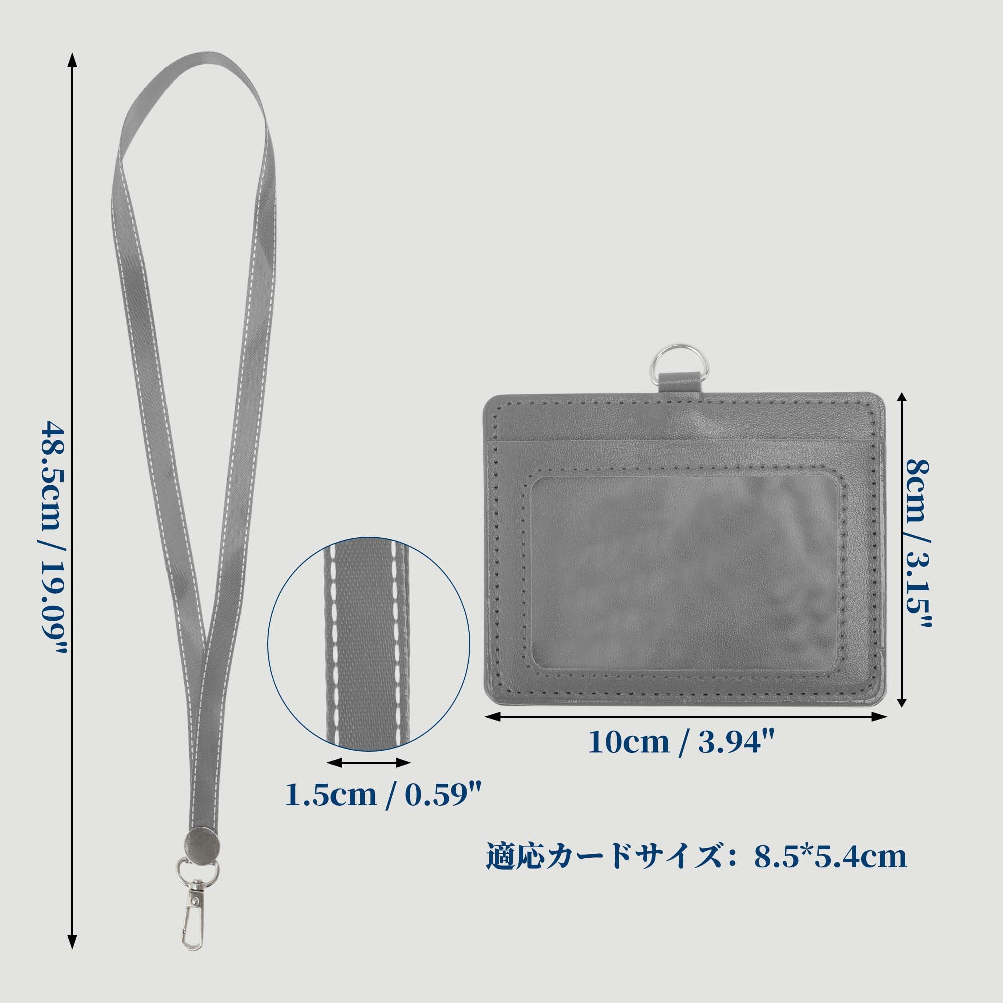 Unique Bargains Lanyards for ID Badges Card Holder with Strap Durable for Work IDs Gray