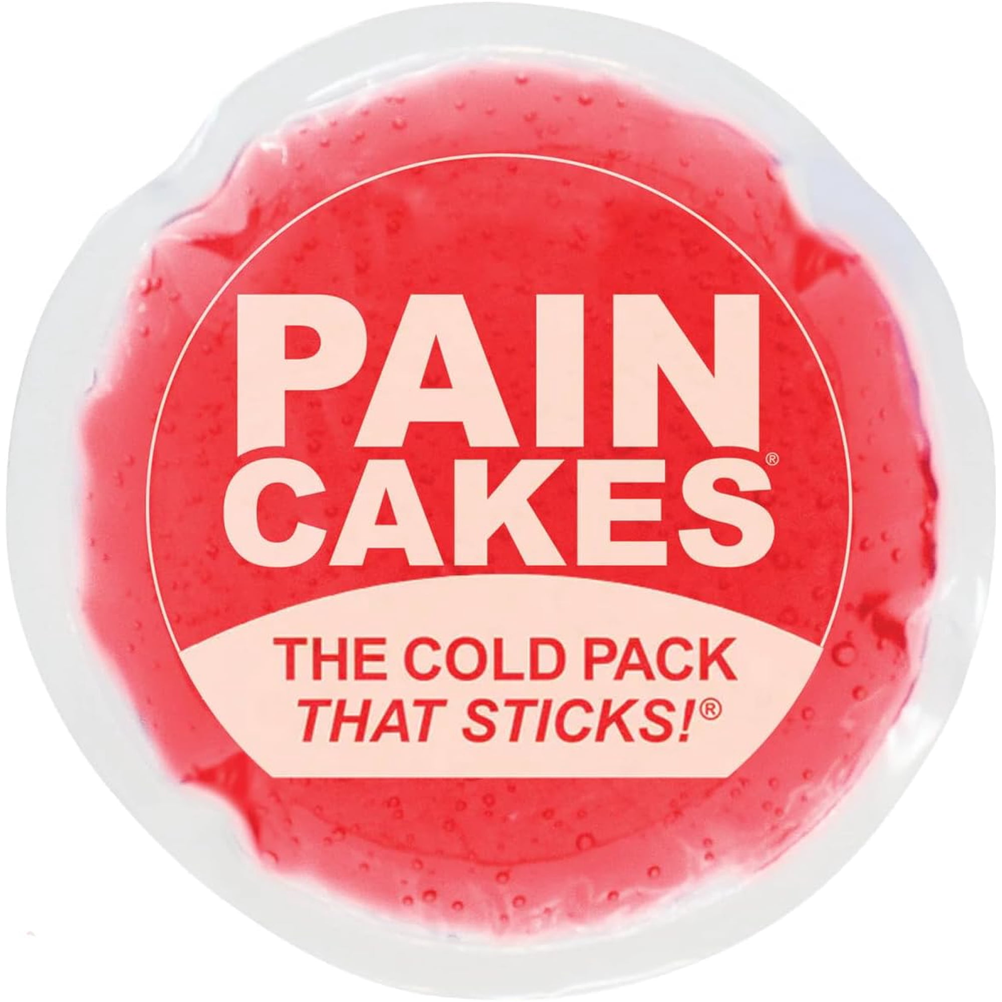 PAINCAKES® 5" Large Cold Pack, Reusable and Sticks to Body, Ice Pack for Cold Therapy and Muscle Pain, Red