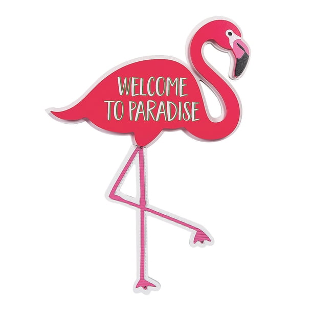 Flamingo Front Door Sign W Saying Home Decor 1 Piece Walmart Com