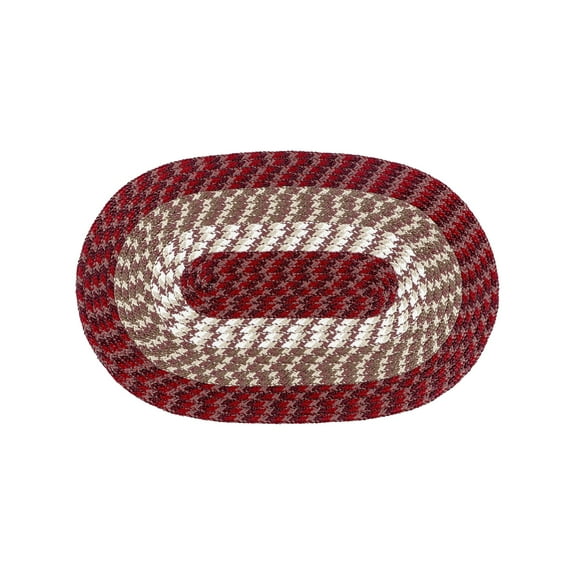 Better Trends 20"x 30" Oval Rug 100% Polypropylene Durable & Stain Resistant Reversible Indoor Area Utility Rug (Burgundy Stripe) Alpine Stripe Collection