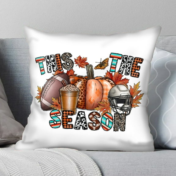 Halloween Pillows, Fall Decor This is the Football Pumpkin Halloween Season Pillow Insert, 20X20