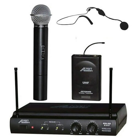- Audio2000 6032UX UHF Wireless Microphone System Handheld & Headset