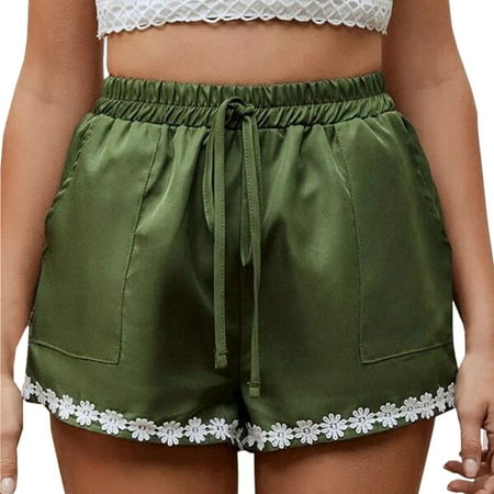 

Women s Shorts with Pockets Casual Womens Comfortable Shorts Pajama Shorts Set for Women Womens Comfy Drawstring Womens Long Shorts to The Knees Tropical Women Short Pants Packs Firm Abs Womens Shorts
