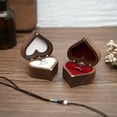 thumbnail image 3 of Joernso Wooden Heart Shaped Ring Gift Box Soft Lining Portable Personalized Vintage Wood Jewelry Box Wedding Ring Holder, 3 of 8