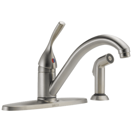 Delta Faucet 400-DST Classic Kitchen Faucet with Side Spray - - Brilliance Stainless