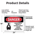 thumbnail image 2 of (2 Pack) Formaldehyde Irritant Hazard OSHA Danger Sign 24 Inch X 18 Inch Plastic Sign, Weather Resistant, UV Protected for Workplace, Business, and Construction Site, Made in the USA, 2 of 8