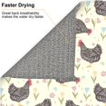 thumbnail image 6 of Naloa Chickens And Flowers Dish Drying Mat for Kitchen Counter, Heat Resistant Drainer Mats, Absorbent Draining Mat,Dish Rack Pad,16"x18", 6 of 8