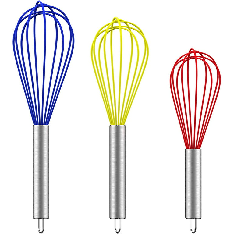 3 Pack Stainless Steel Whisks 8+10+12, Wire Whisk Set Wisk
