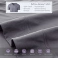 thumbnail image 4 of PURE ERA 100% Cotton Jersey Knit 4pc Extra Deep Pocket Sheet Set Super Soft Fits Mattress Up to 20" (King Size,Solid Violet Purple Gray ), 4 of 6