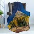 thumbnail image 4 of Idaho Soft Flannel Fleece Throw Blanket, Landscape Photo of Pine Trees and Natural Flora, Cozy Plush for Indoor and Outdoor Use, 50" x 70", Multicolor, by Ambesonne, 4 of 5