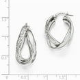 thumbnail image 3 of White Sterling Silver Earring Hoop Women'S Hammered 26 mm 17.86, 3 of 3