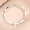 thumbnail image 5 of Women Fashion 925 Sterling Silver Bangles Bracelets Ladies Cross Twisted Adjustable Handmade Bracelets Simple Bangle Bracelet for Mom Wife Mothers Day Valentine Gift, 5 of 6
