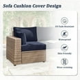 thumbnail image 2 of Pakunoda Outdoor Cushions Replacement, 8 Piece Sectional Cushion Fits 3-Seat, 4” Foam Deep Seat, for Patio Rattan Wicker Replacement Cushion, Liner&Cover, Navy Blue, 2 of 7