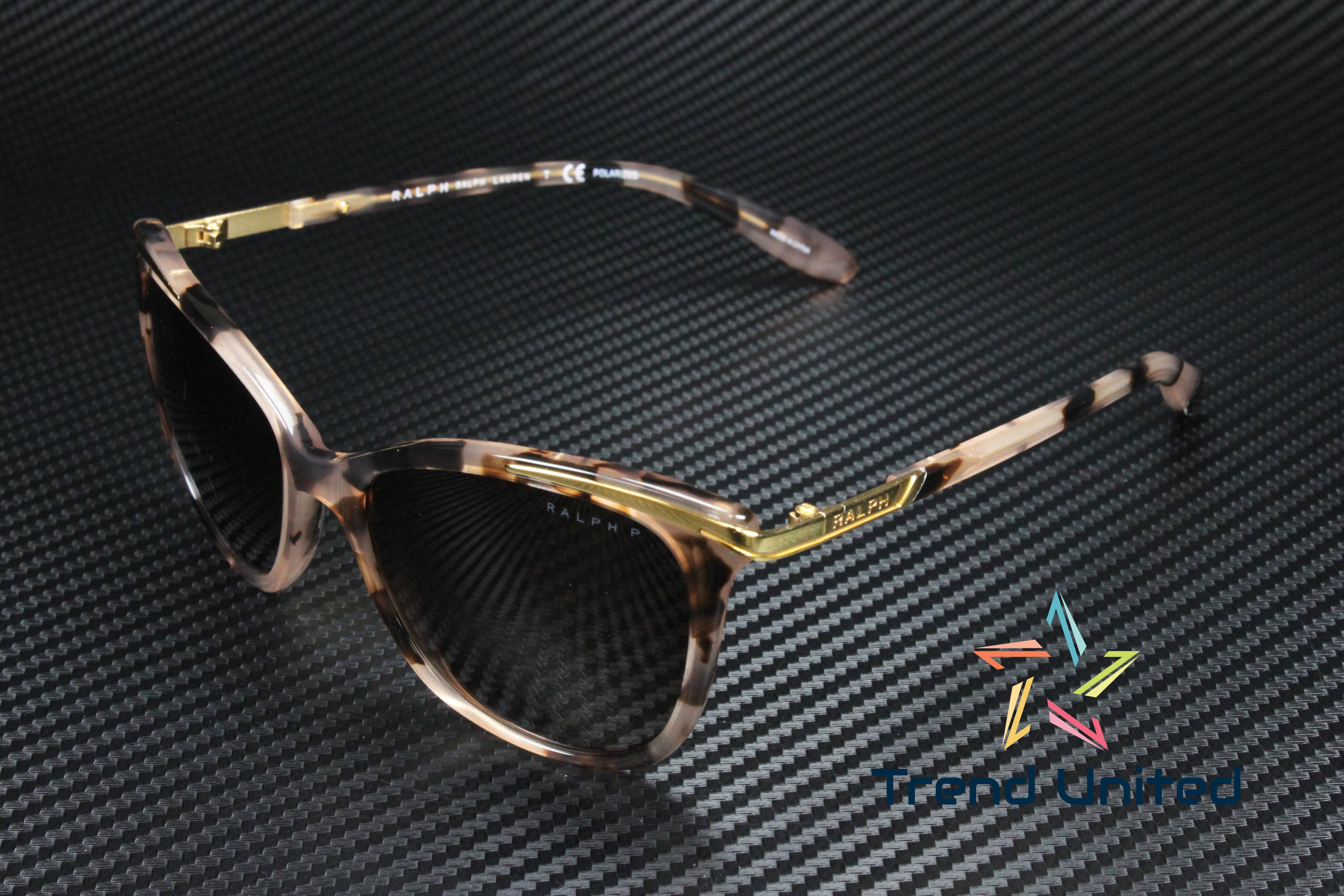 Ralph by Ralph Lauren RA 5203 Plastic Womens Cat-Eye Polarized Sunglasses Shiny Pink Tort & Gold 54mm Adult