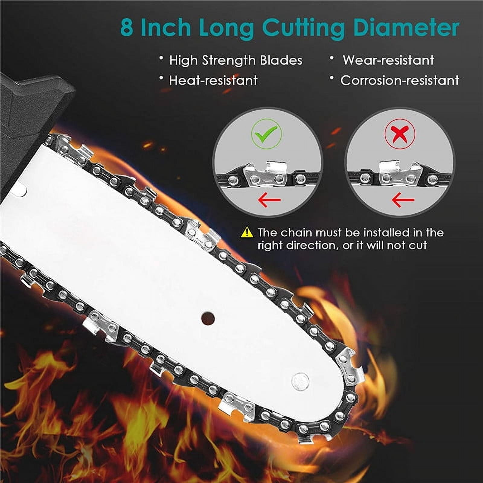 8 Inch Brushless Electric Chain Saw Mini Handheld Pruning Saw Woodworking Electric Chainsaw Cutting Tool for 18V Battery