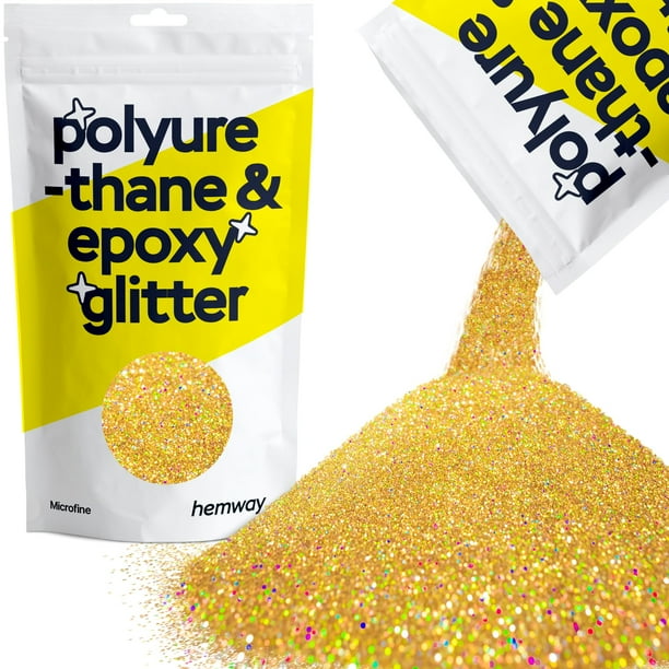 Hemway Purpurina de poliuretano y resina epoxi, 100 g / 3,5 oz, aditivo en escamas de cristal metálico para pisos, vasos de joyería, pigmento de vidrio, microfino (1/256"" 0,004"" 0,1 mm), holográfico