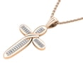 thumbnail image 3 of Dazzlingrock Collection Baguette White Diamond Religious Cross Pendant for Women with 18 Inch Gold Chain (0.25 ctw, Color I-J, Clarity I1-I2) in 18K Rose Gold, 3 of 6